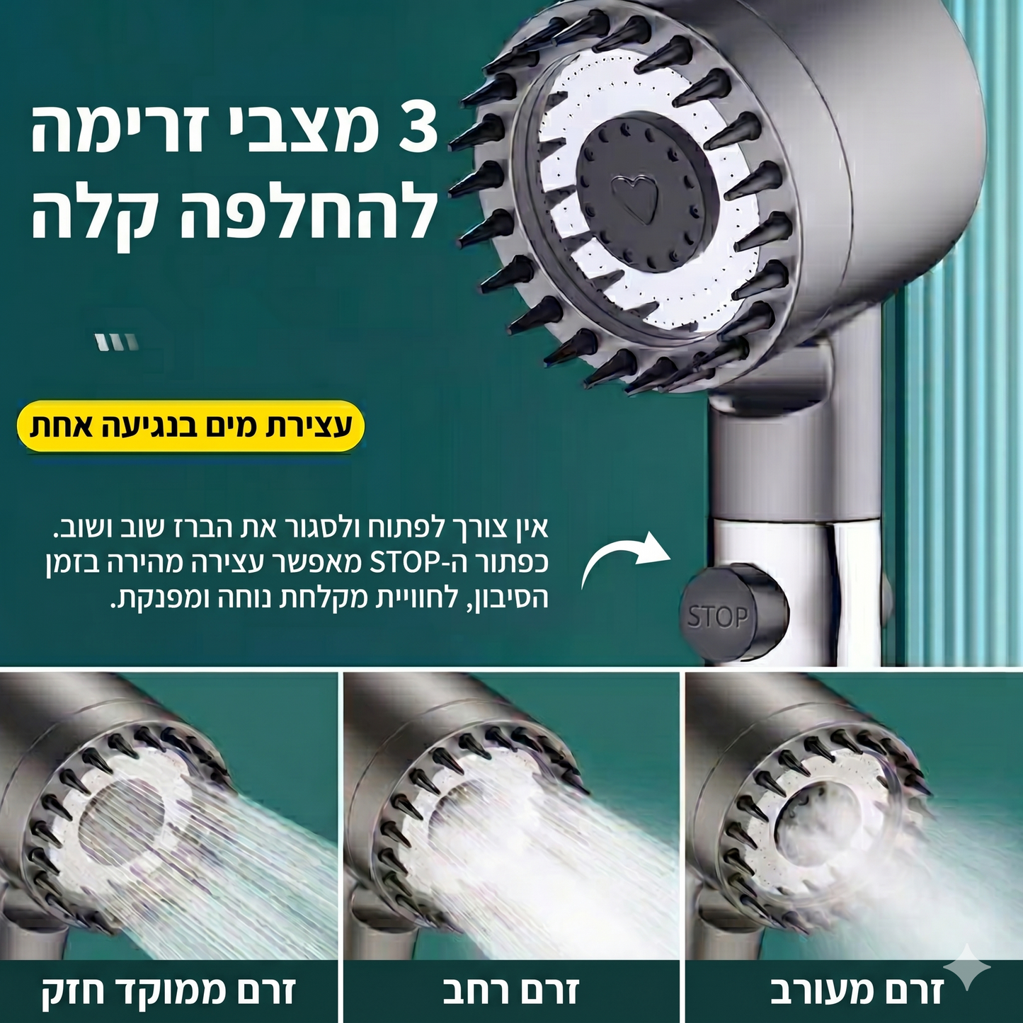 ערכת הפרימיום ™PureClean Pro מגיעה עם 5 פילטרים, צינור 1.5 מטר ומעמד קיר