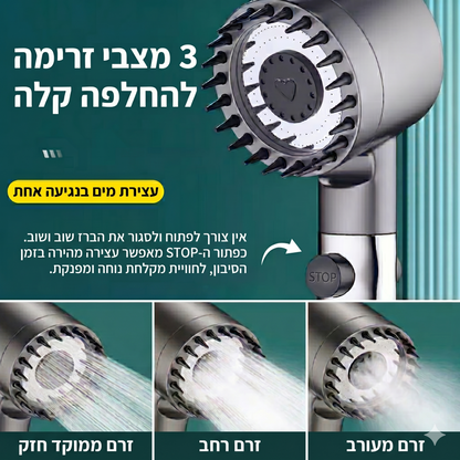 ערכת הפרימיום ™PureClean Pro מגיעה עם 5 פילטרים, צינור 1.5 מטר ומעמד קיר